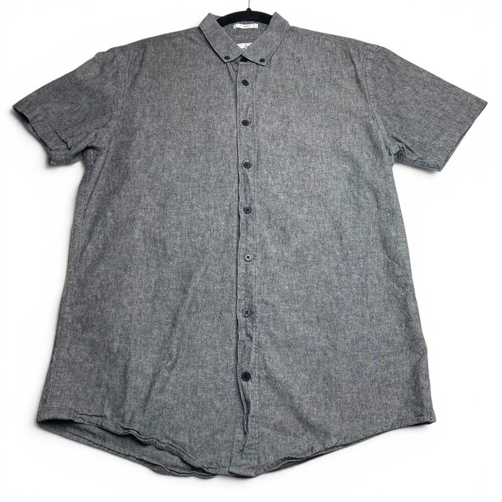 Frank & Oak Odessa Chambray Button Up Shirt Mens Medium Gray Cotton Classic